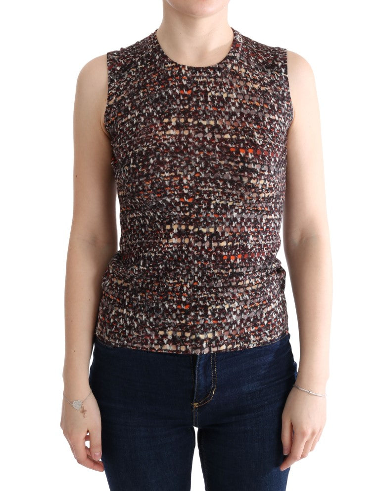 Dolce & Gabbana Multicolor Print Knit Top Wool T-shirt Dolce & Gabbana