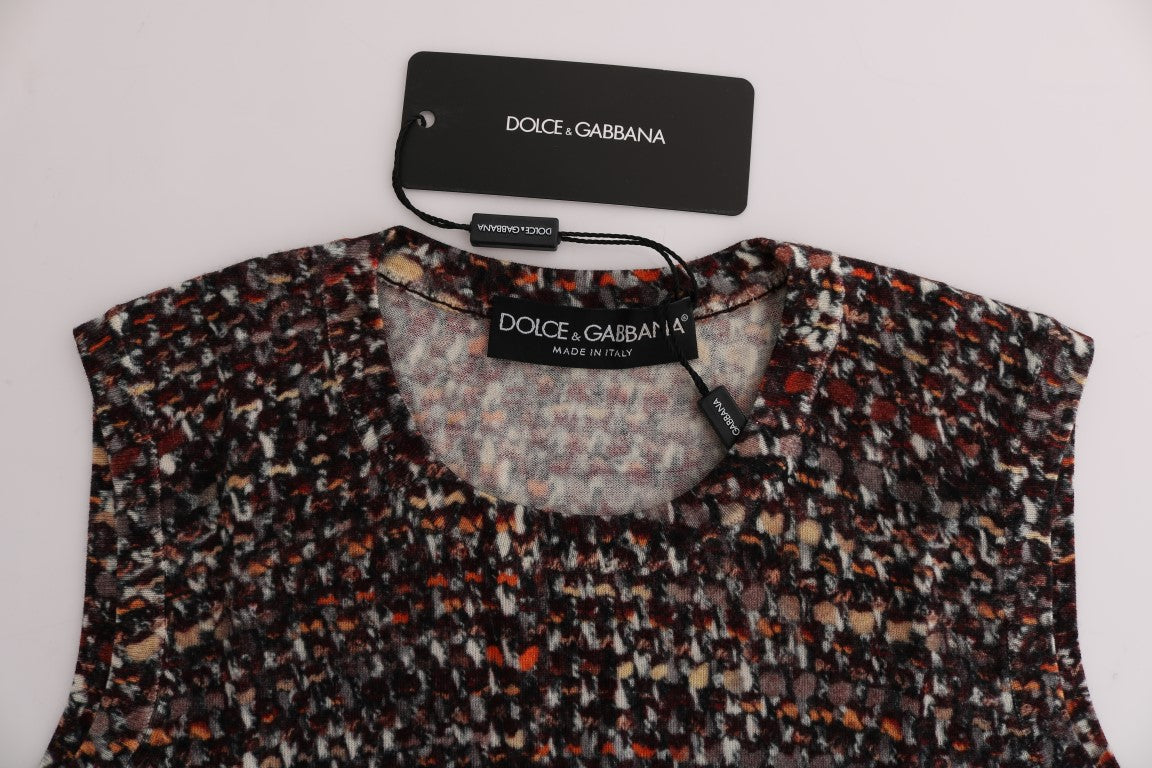 Dolce & Gabbana Multicolor Print Knit Top Wool T-shirt Dolce & Gabbana