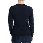 Costume National Blue V-neck Viscose Sweater