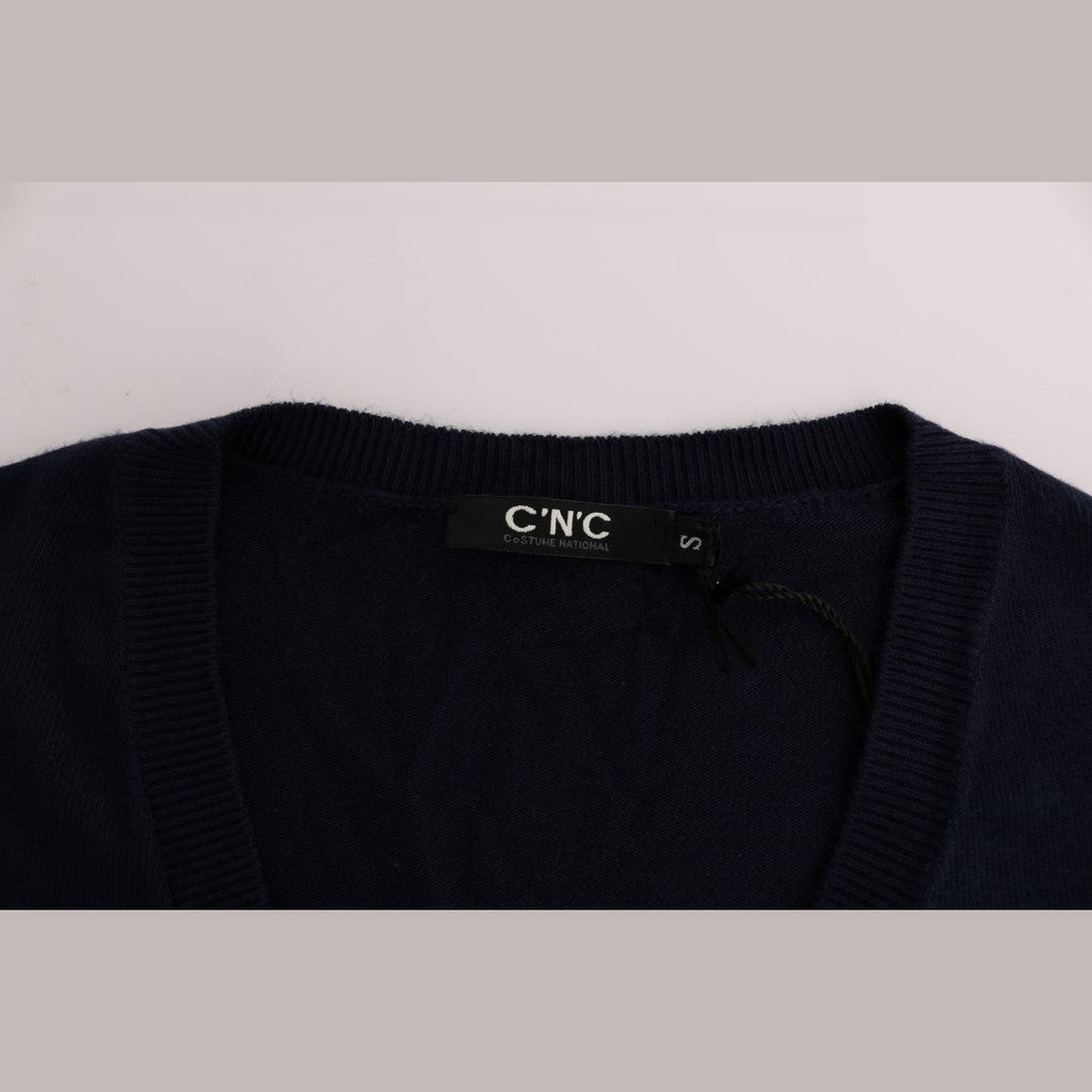 Costume National Blue V-neck Viscose Sweater
