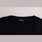 Costume National Blue V-neck Viscose Sweater