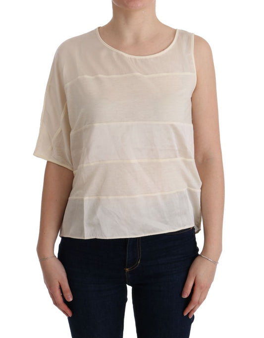 Costume National Beige Asymmetric Top Blouse Costume National