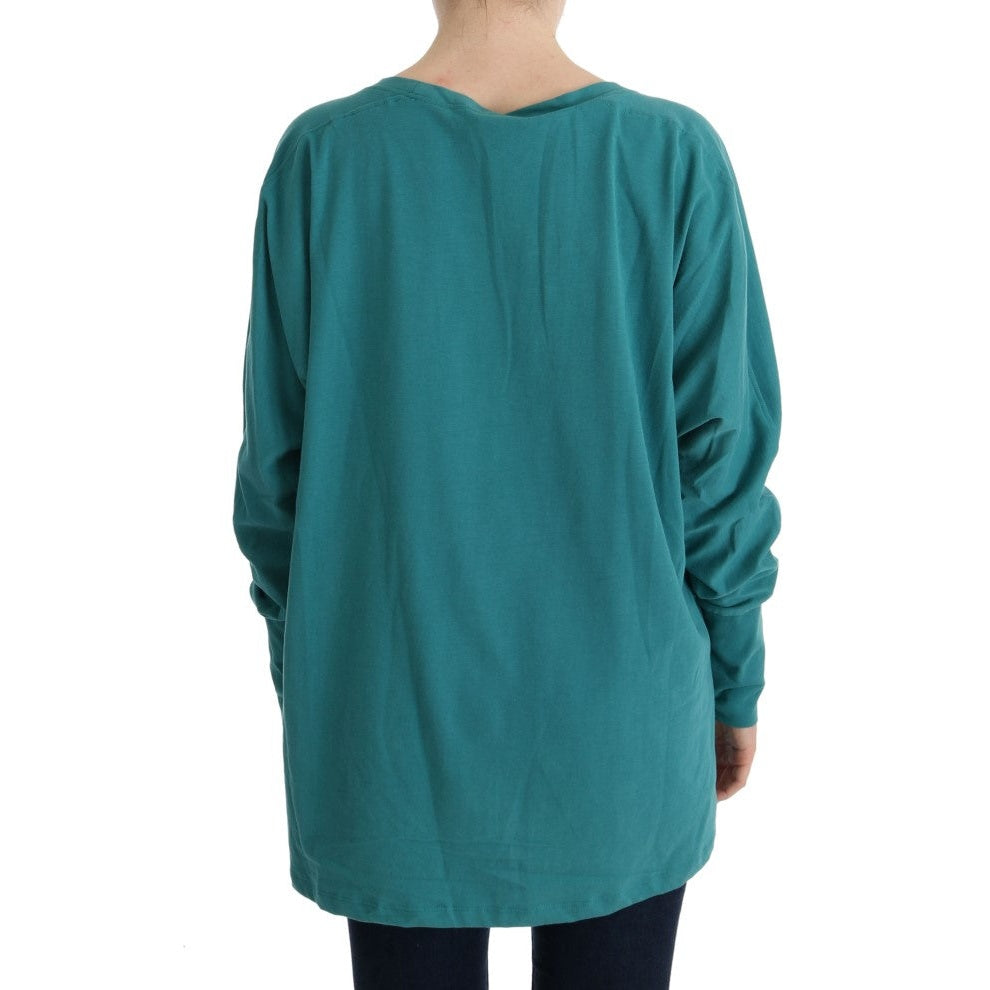 John Galliano Green Cotton Oversized Sweater John Galliano