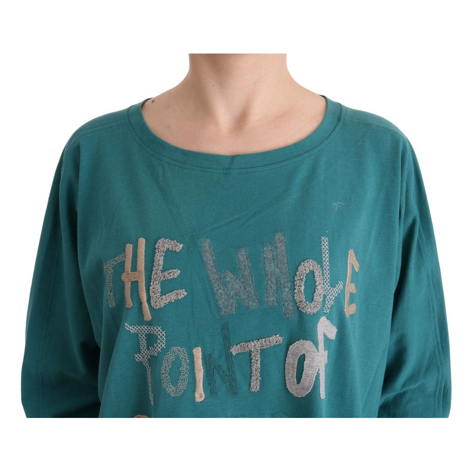 John Galliano Green Cotton Oversized Sweater John Galliano