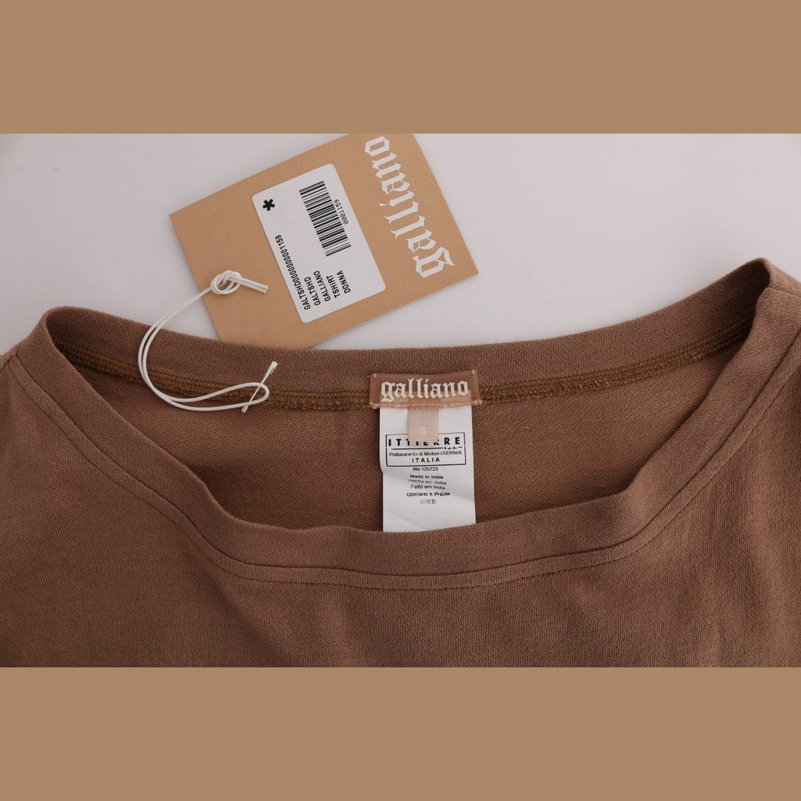 John Galliano Brown Cotton Studded Sweater