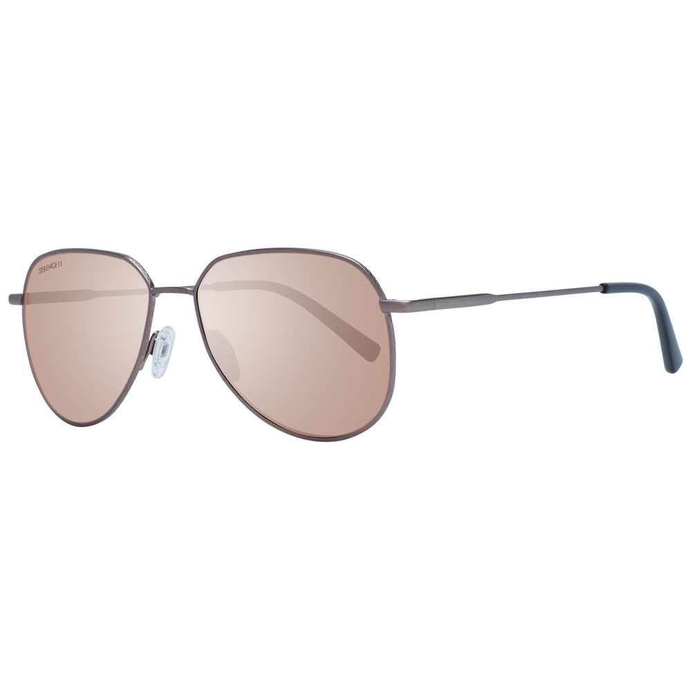 Serengeti bronze metal sunglasses with rounded frames and tinted lenses, stylish and lightweight for everyday wear.