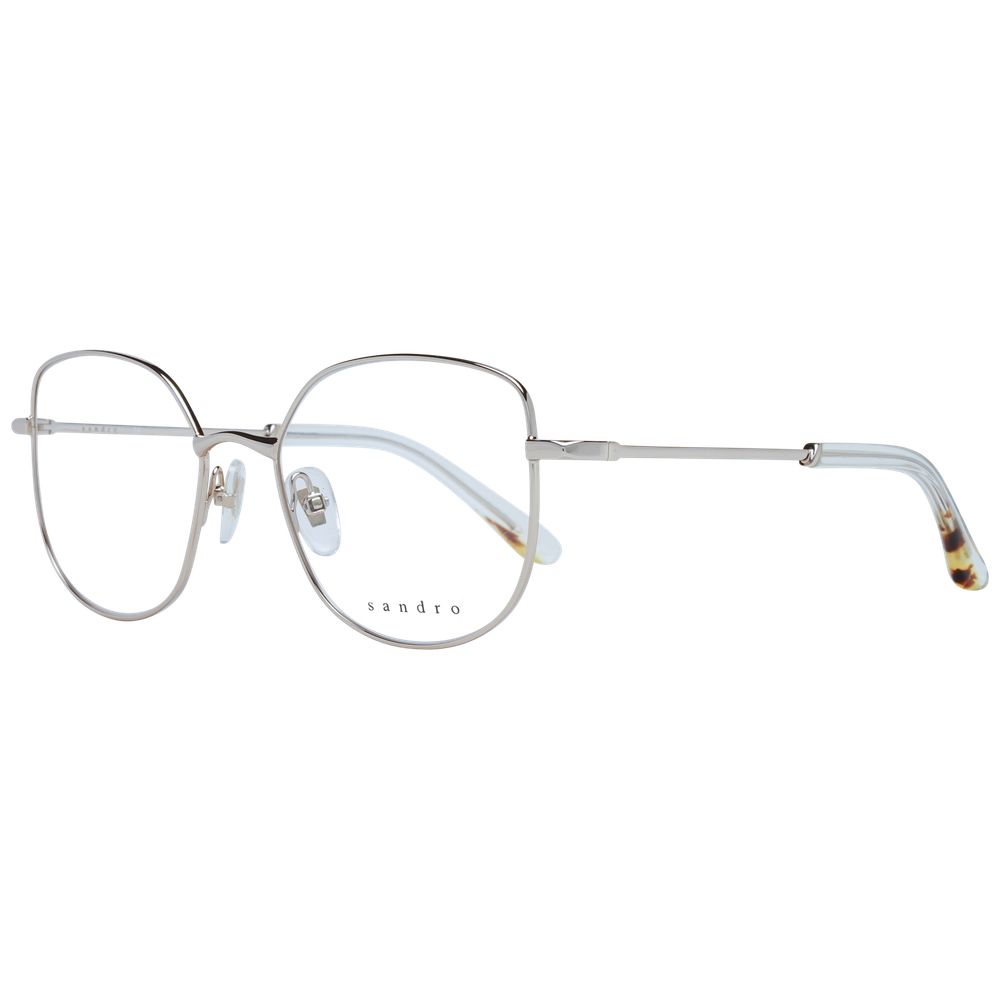 Sandro gold stainless steel glasses frames with sleek design and clear lenses, suitable for stylish eyewear.