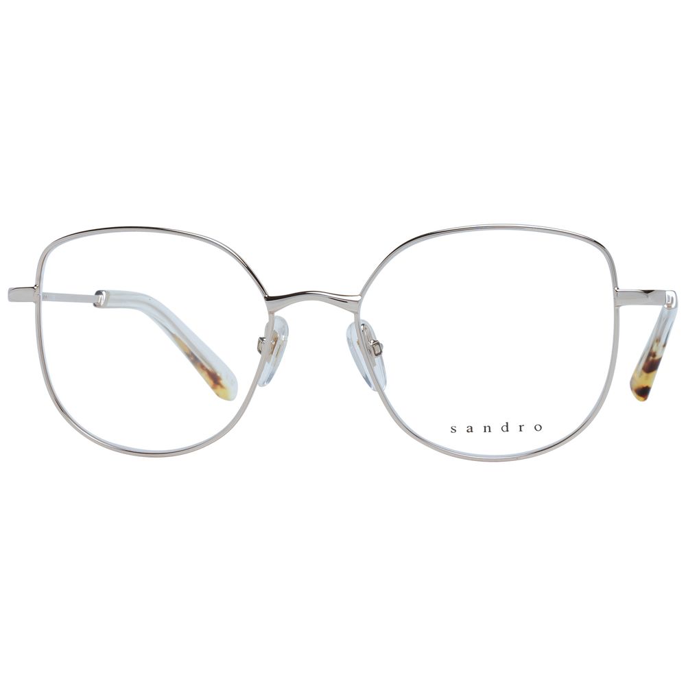 Sandro gold stainless steel glasses frames, sleek and stylish for a modern look, displayed on a neutral background.