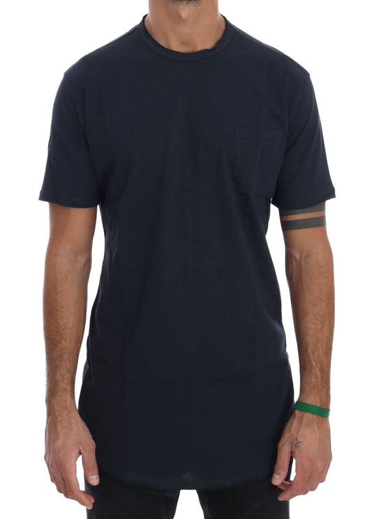 Daniele Alessandrini Blue Cotton Crewneck T-Shirt Daniele Alessandrini