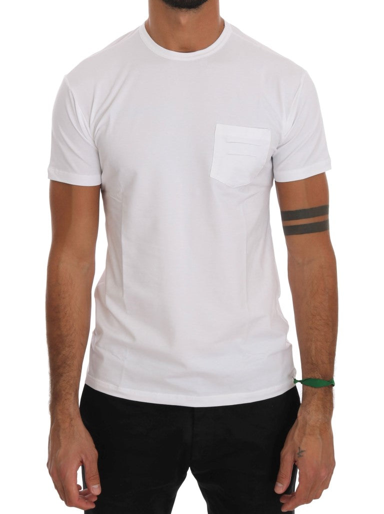 Daniele Alessandrini White Cotton Crewneck T-Shirt Daniele Alessandrini
