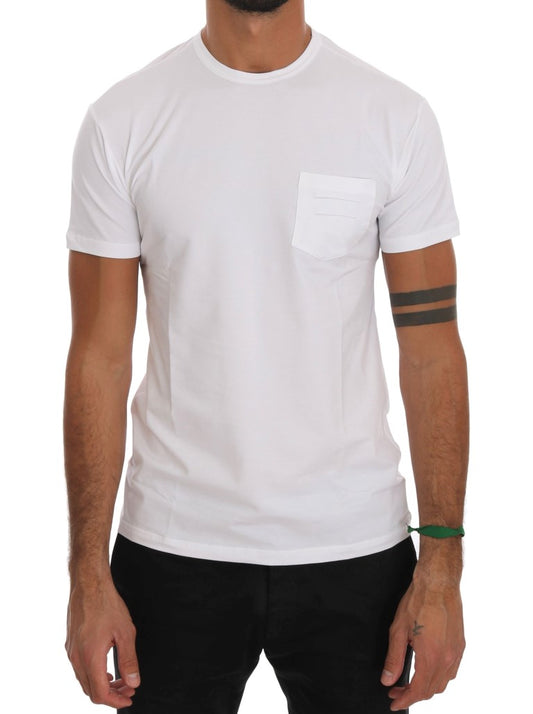 Daniele Alessandrini White Cotton Crewneck T-Shirt Daniele Alessandrini