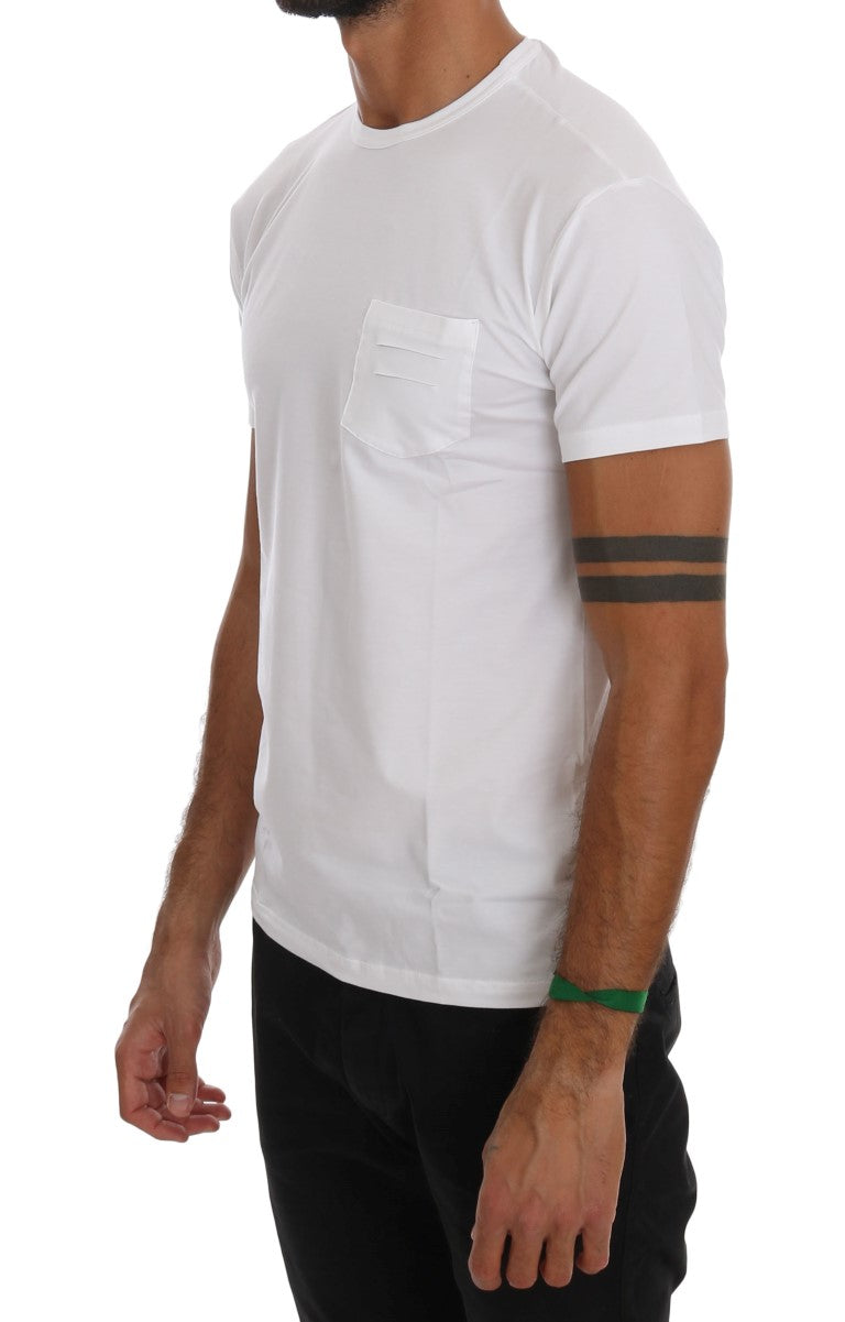 Daniele Alessandrini White Cotton Crewneck T-Shirt Daniele Alessandrini