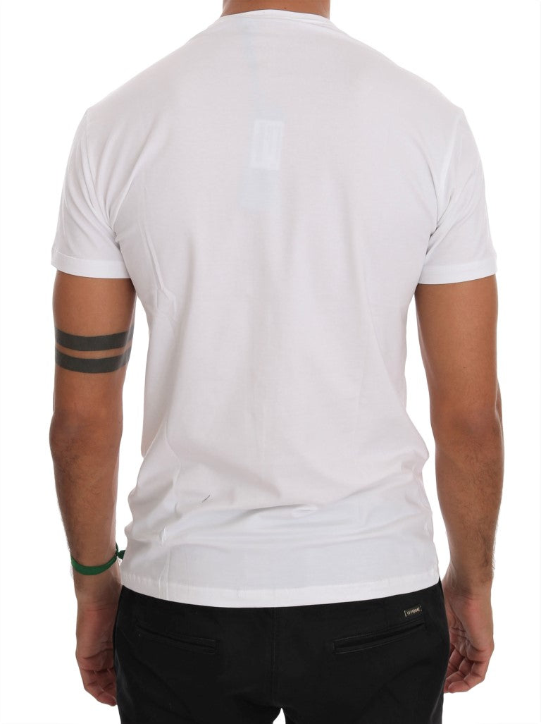 Daniele Alessandrini White Cotton Crewneck T-Shirt Daniele Alessandrini