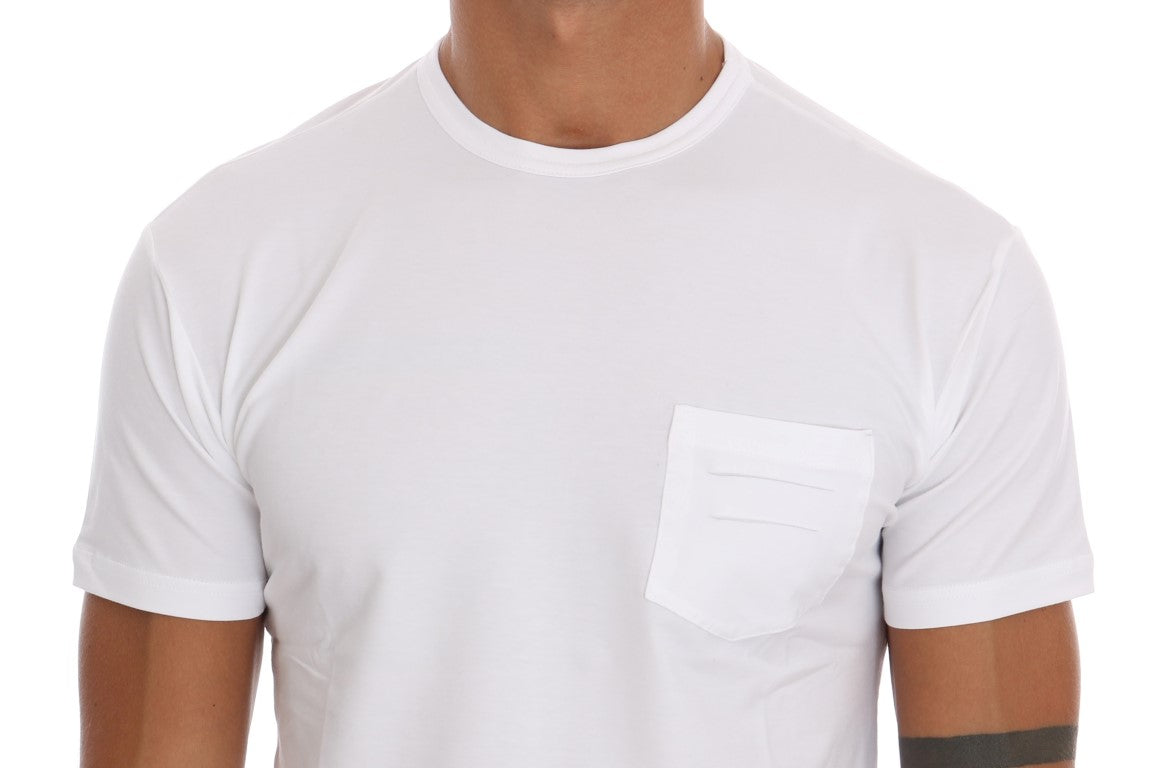 Daniele Alessandrini White Cotton Crewneck T-Shirt Daniele Alessandrini