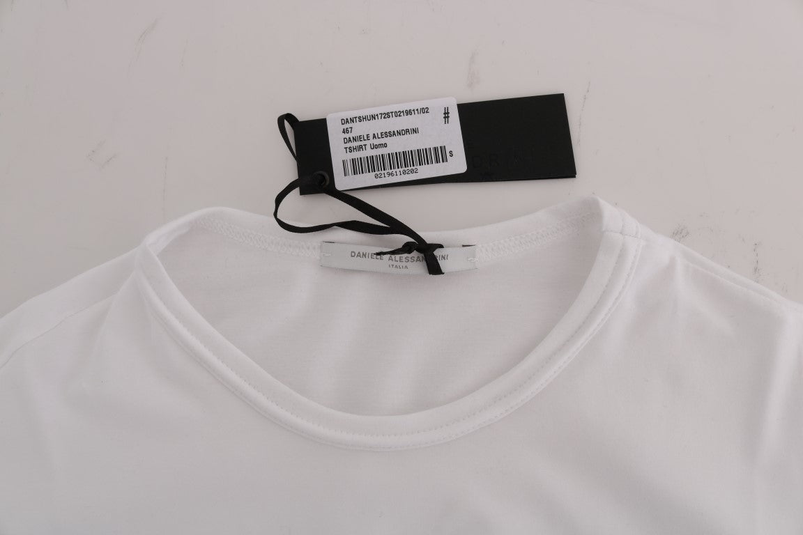 Daniele Alessandrini White Cotton Crewneck T-Shirt Daniele Alessandrini