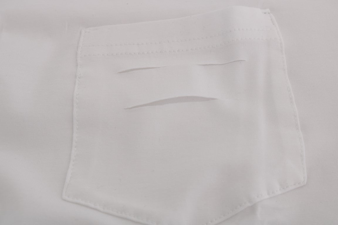 Daniele Alessandrini White Cotton Crewneck T-Shirt Daniele Alessandrini