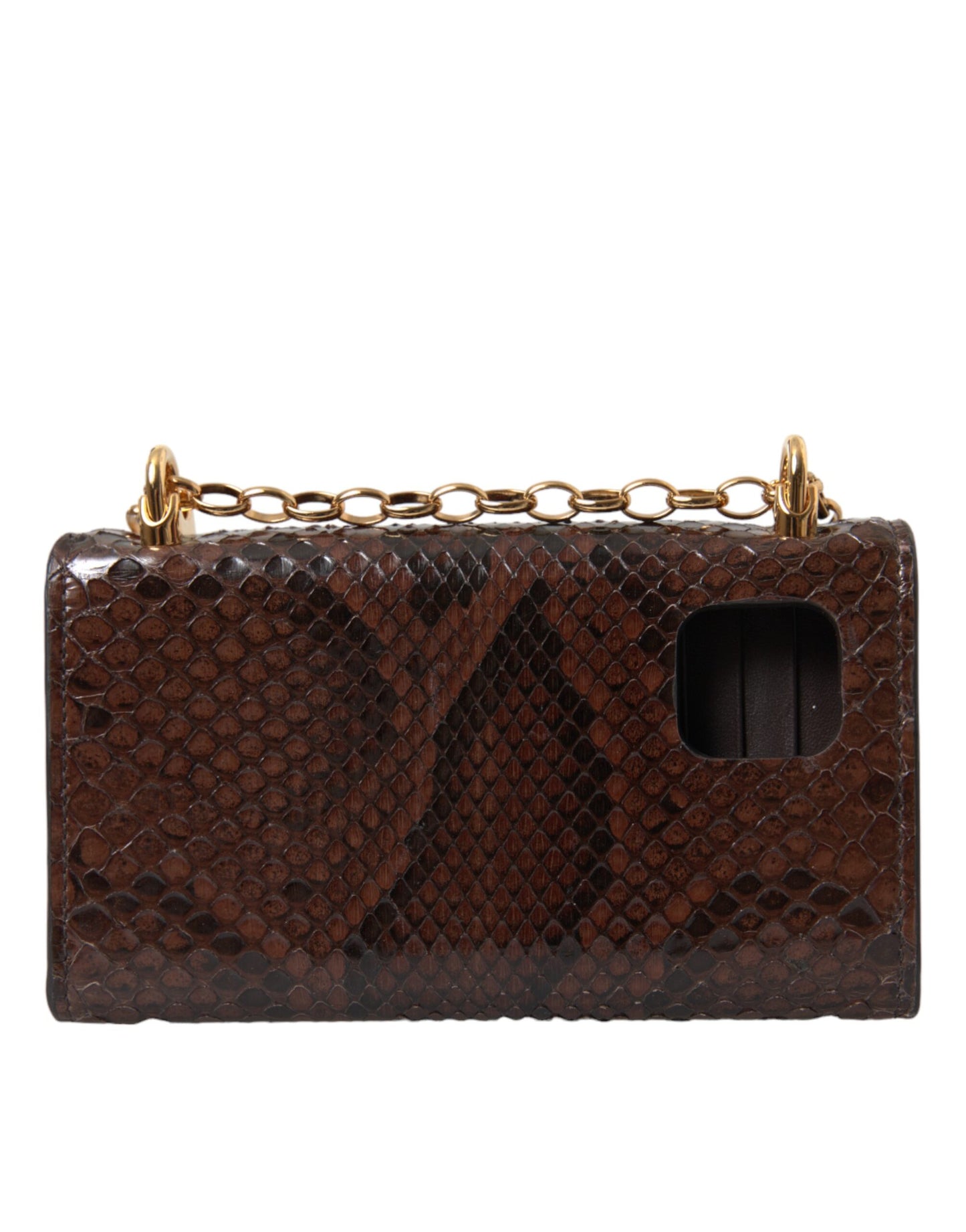Dolce & Gabbana Brown Python Leather DG Girls Crossbody Phone Bag Dolce & Gabbana
