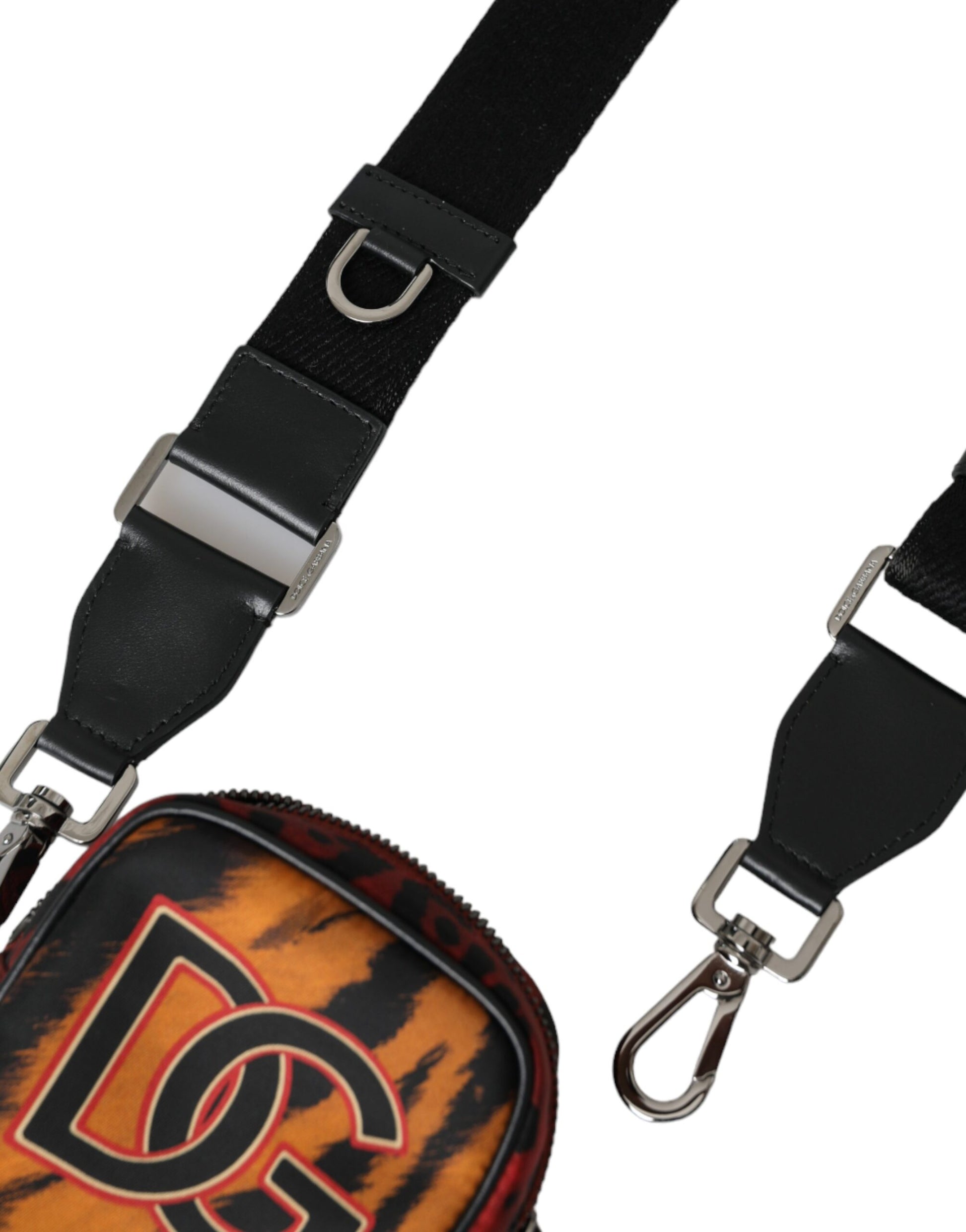 Dolce & Gabbana Multicolor Tiger Print Nylon Logo Cross Body Bag Dolce & Gabbana