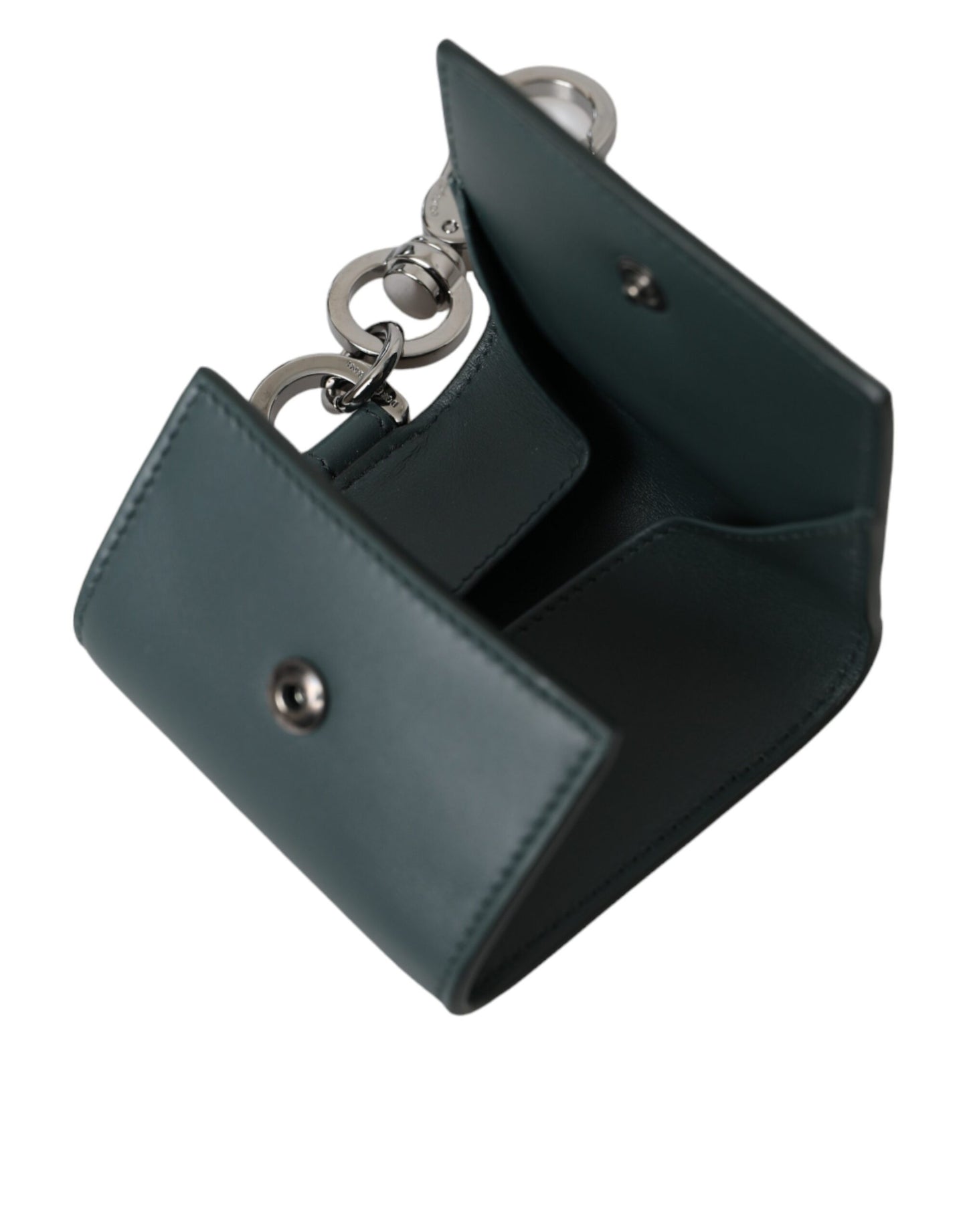 Dolce & Gabbana Green Leather DG Logo Keyring Coin Purse Keyring Wallet Dolce & Gabbana