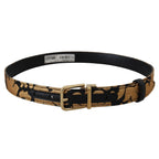Dolce & Gabbana Multicolor Jacquard Leather Logo Buckle Belt