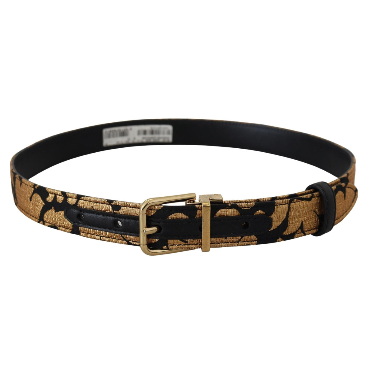 Dolce & Gabbana Multicolor Jacquard Leather Logo Buckle Belt