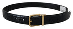 Dolce & Gabbana Blue Exotic Leather Gold Metal Buckle Belt