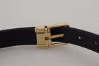 Dolce & Gabbana Blue Exotic Leather Gold Metal Buckle Belt