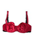 Dolce & Gabbana Bordeaux Silk Stretch Balconcino Bra Underwear - Eljoys Fashion 