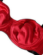 Dolce & Gabbana Bordeaux Silk Stretch Balconcino Bra Underwear - Eljoys Fashion 