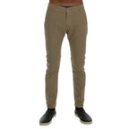 Daniele Alessandrini Beige Cotton Stretch Slim Fit Chinos