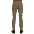 Daniele Alessandrini Beige Cotton Stretch Slim Fit Chinos