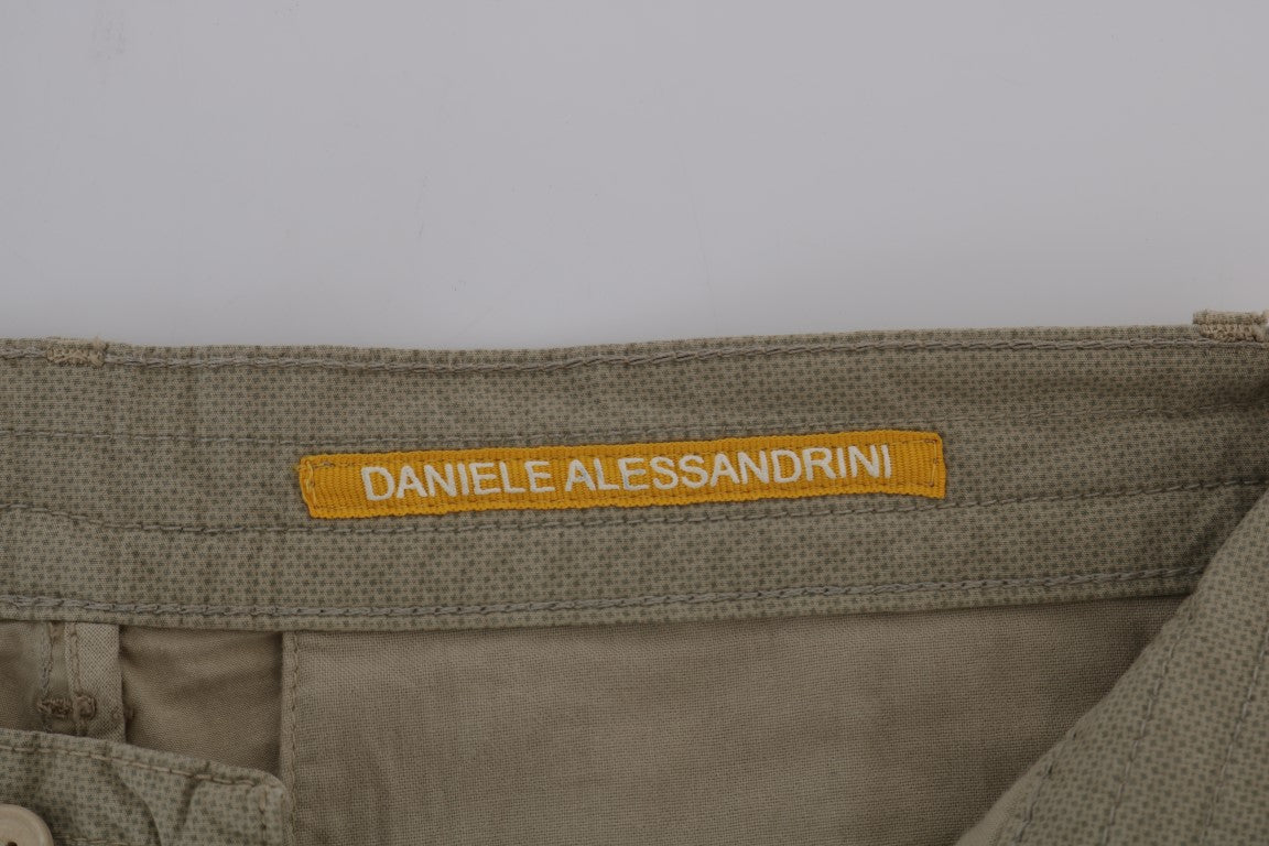 Daniele Alessandrini Beige Cotton Stretch Slim Fit Chinos Daniele Alessandrini
