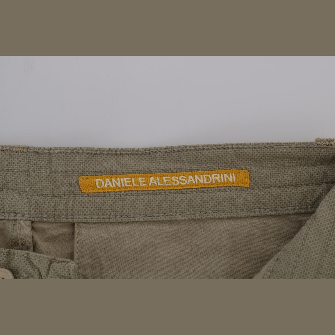 Daniele Alessandrini Beige Cotton Stretch Slim Fit Chinos