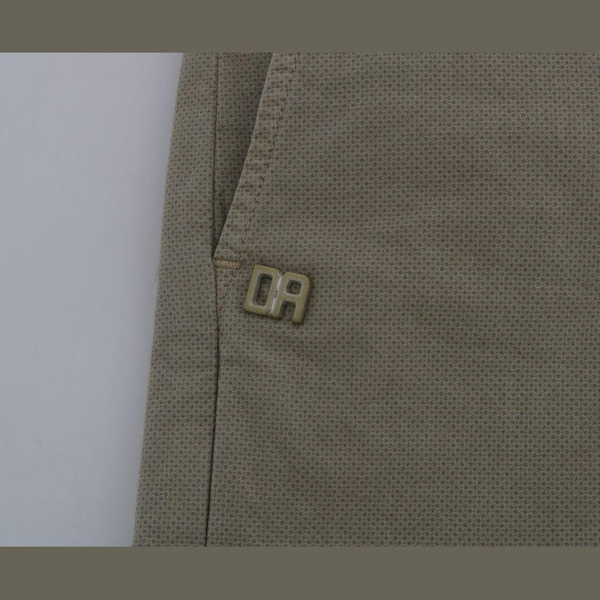 Daniele Alessandrini Beige Cotton Stretch Slim Fit Chinos