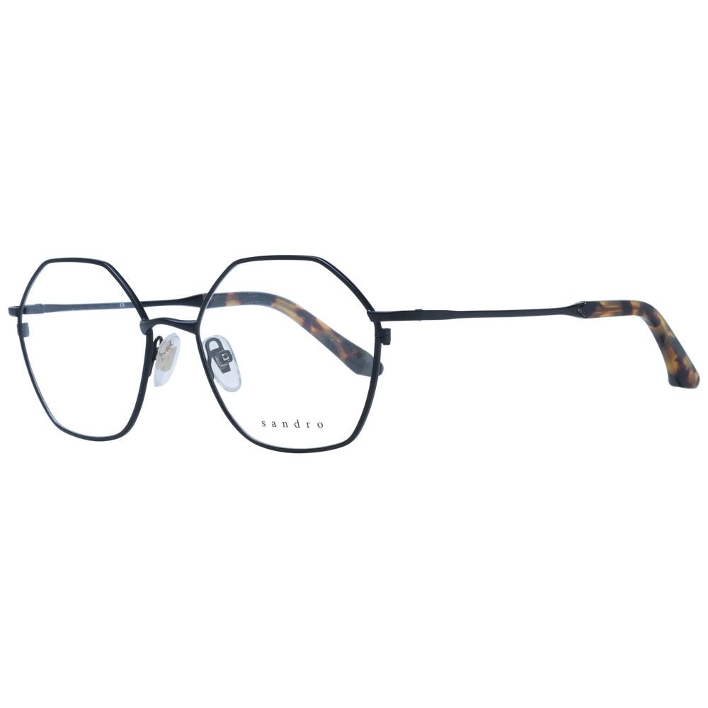 Sandro black stainless steel glasses frames with sleek, modern design and clear lenses for stylish everyday wear.