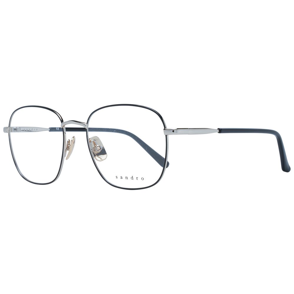 Sandro black stainless steel glasses frames with sleek, modern design and clear lenses, suitable for everyday wear.