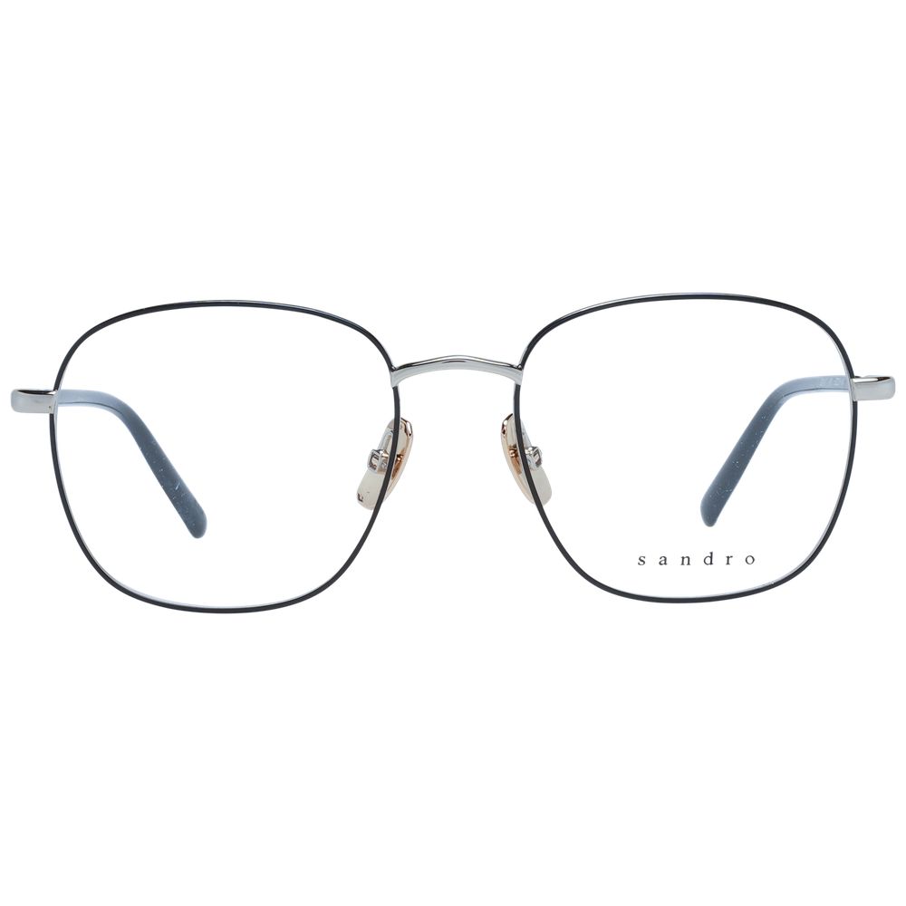 Sandro black stainless steel glasses frames with sleek design and clear lenses, suitable for everyday wear.