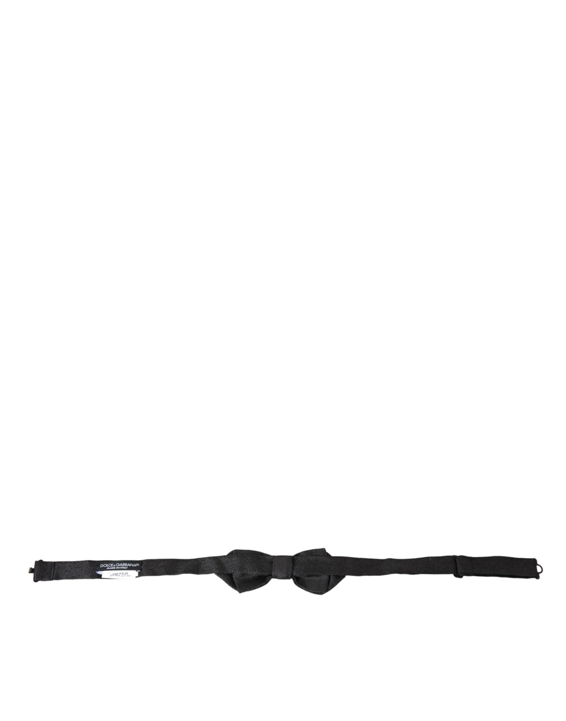 Dolce & Gabbana Black Silk Adjustable Neck Men Bow Tie Dolce & Gabbana