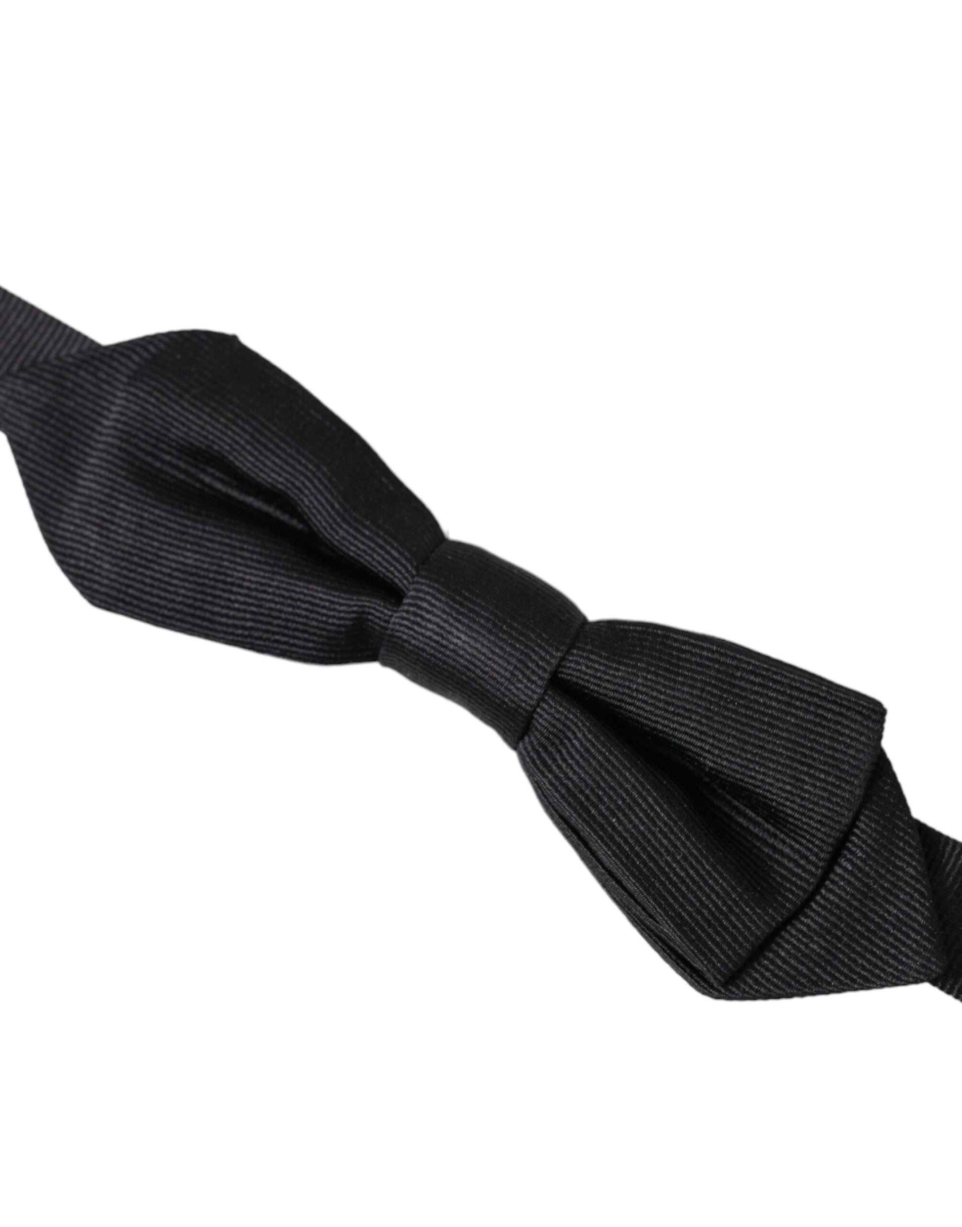 Dolce & Gabbana Black Silk Adjustable Neck Men Bow Tie Dolce & Gabbana