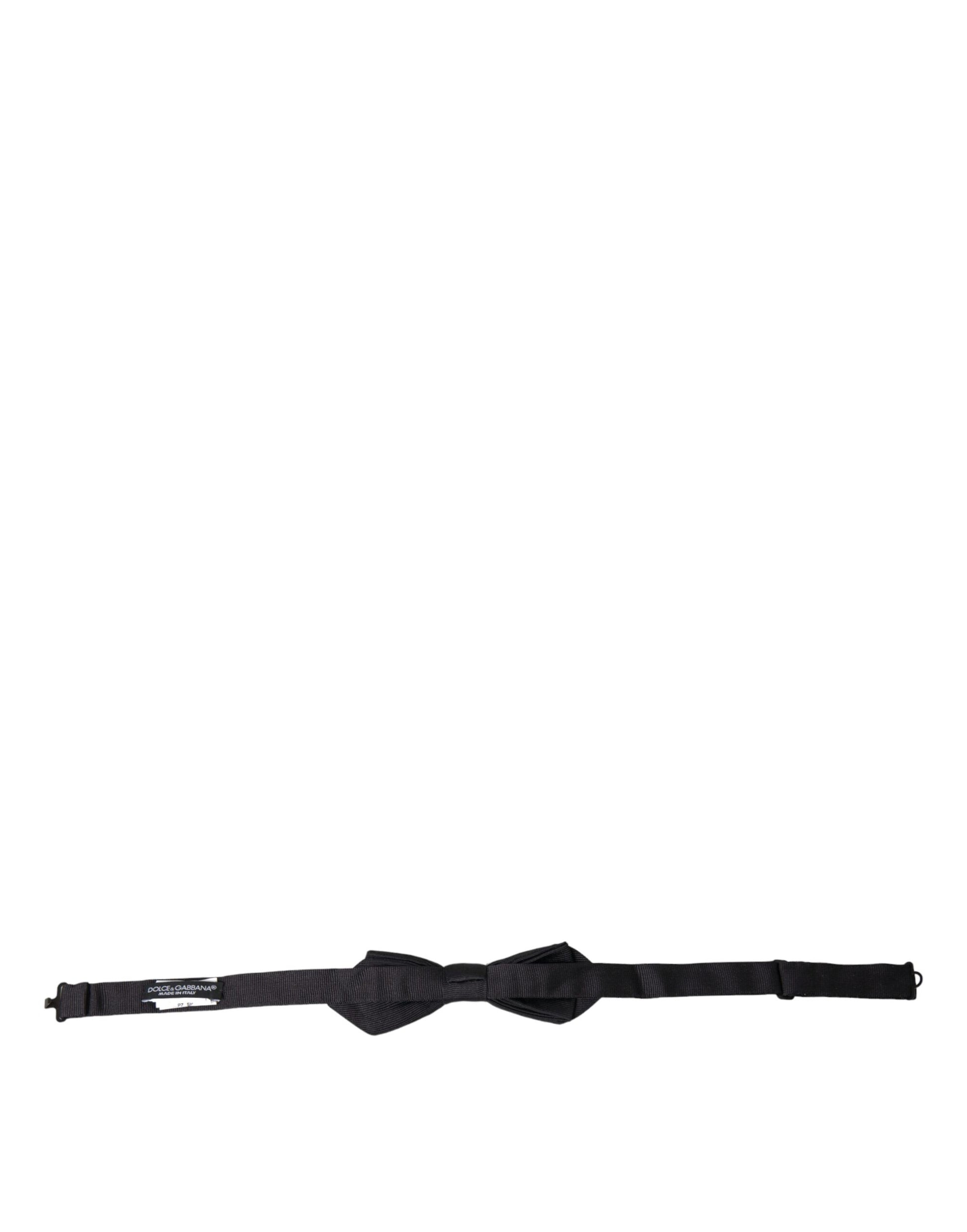 Dolce & Gabbana Black Silk Adjustable Neck Men Bow Tie Dolce & Gabbana
