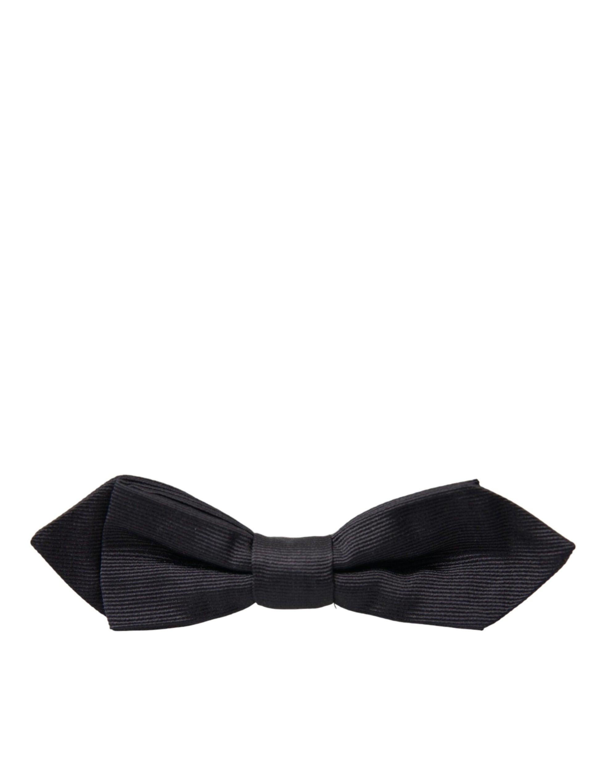 Dolce & Gabbana Black Silk Adjustable Neck Men Bow Tie Dolce & Gabbana