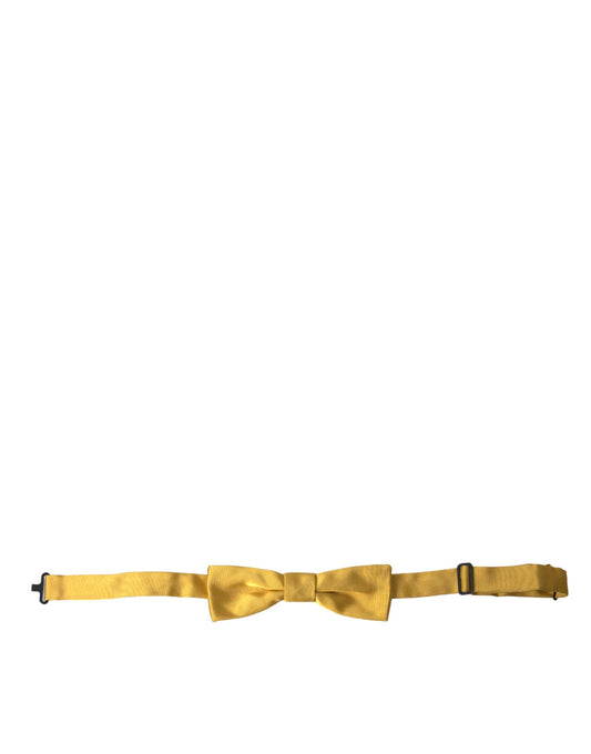 Dolce & Gabbana Yellow Silk Adjustable Neck Men Bow Tie Dolce & Gabbana