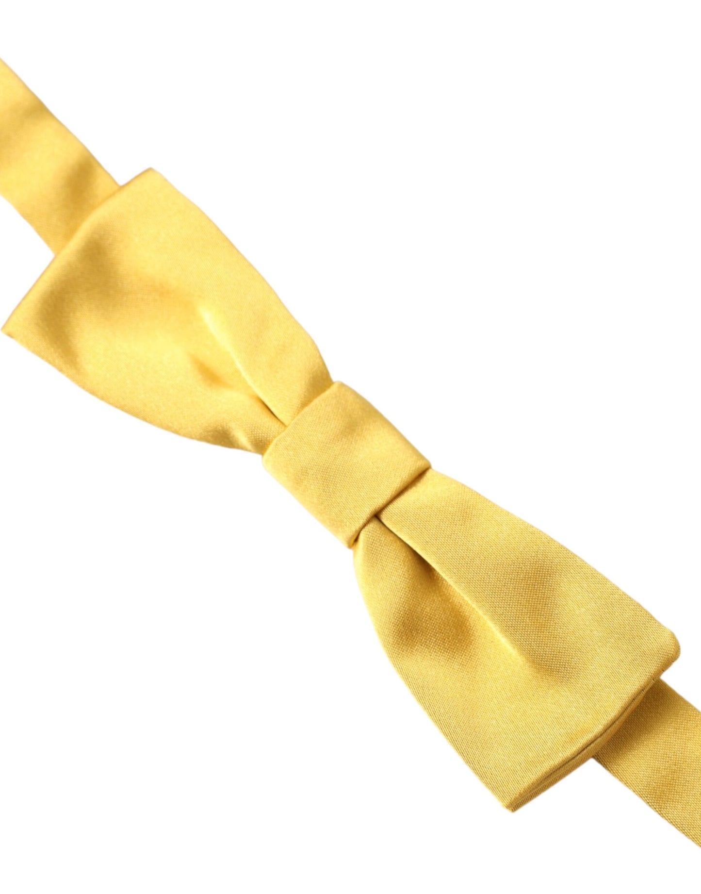 Dolce & Gabbana Yellow Silk Adjustable Neck Men Bow Tie Dolce & Gabbana