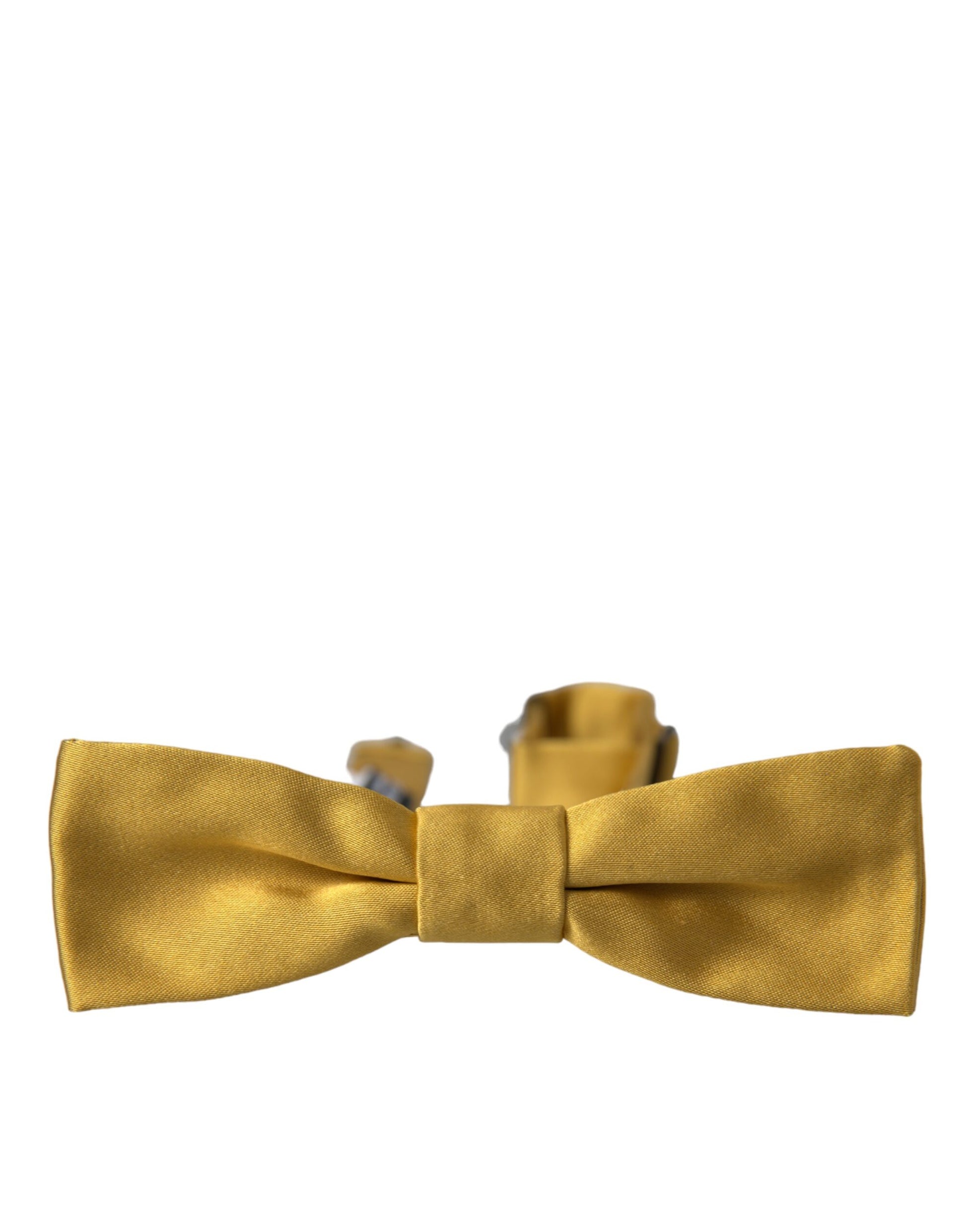 Dolce & Gabbana Yellow Silk Adjustable Neck Men Bow Tie Dolce & Gabbana