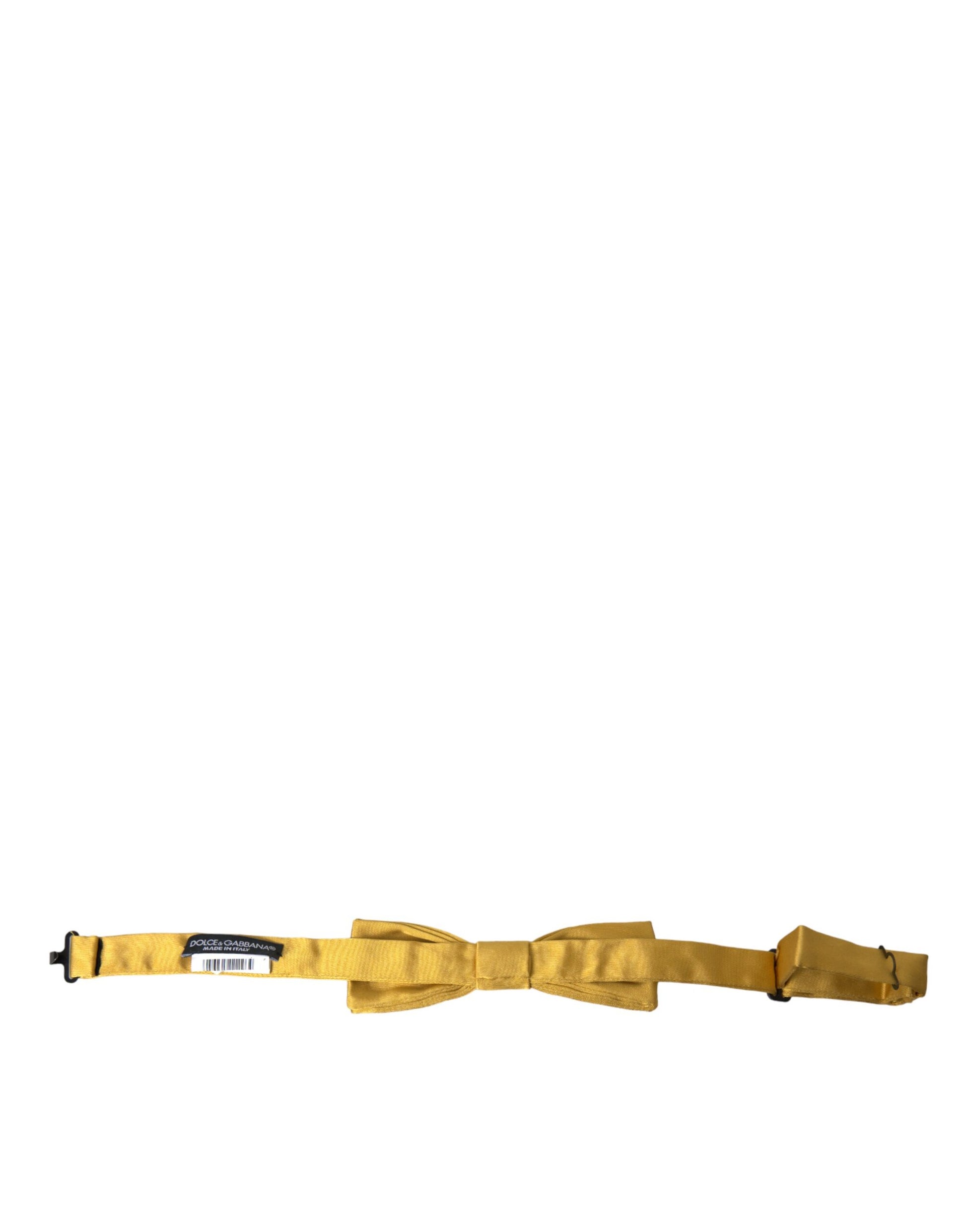 Dolce & Gabbana Yellow Silk Adjustable Neck Men Bow Tie Dolce & Gabbana
