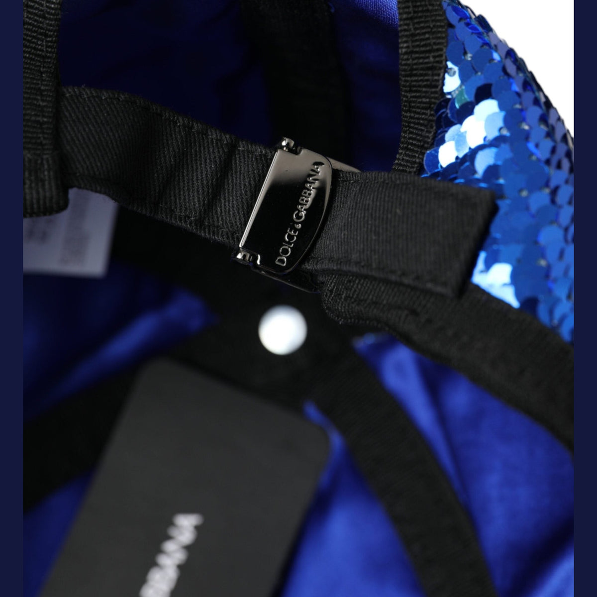 Dolce & Gabbana Royal Blue Sequin Baseball Hat Men