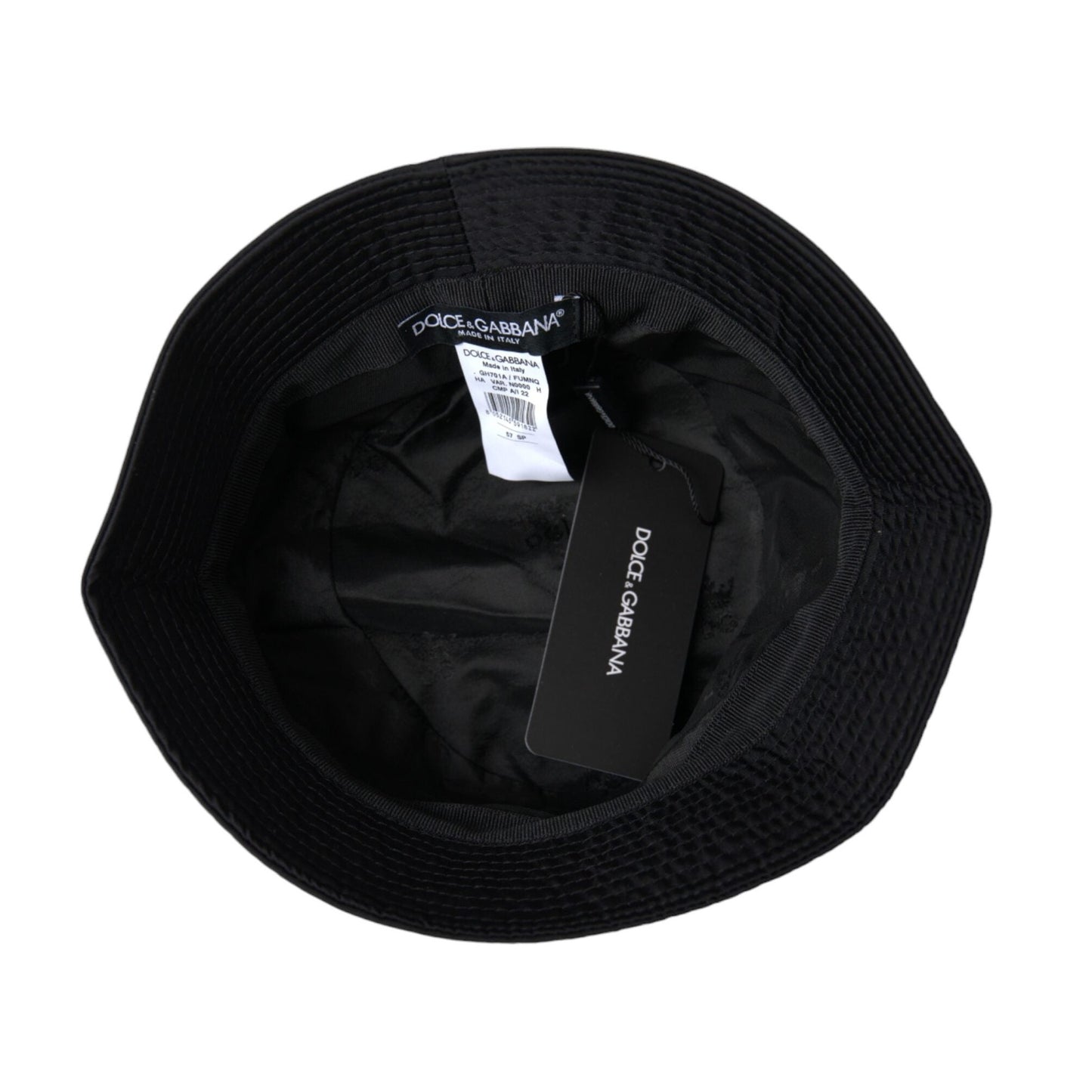 Dolce & Gabbana Black Wide Brim Cap Bucket Hat Men Dolce & Gabbana