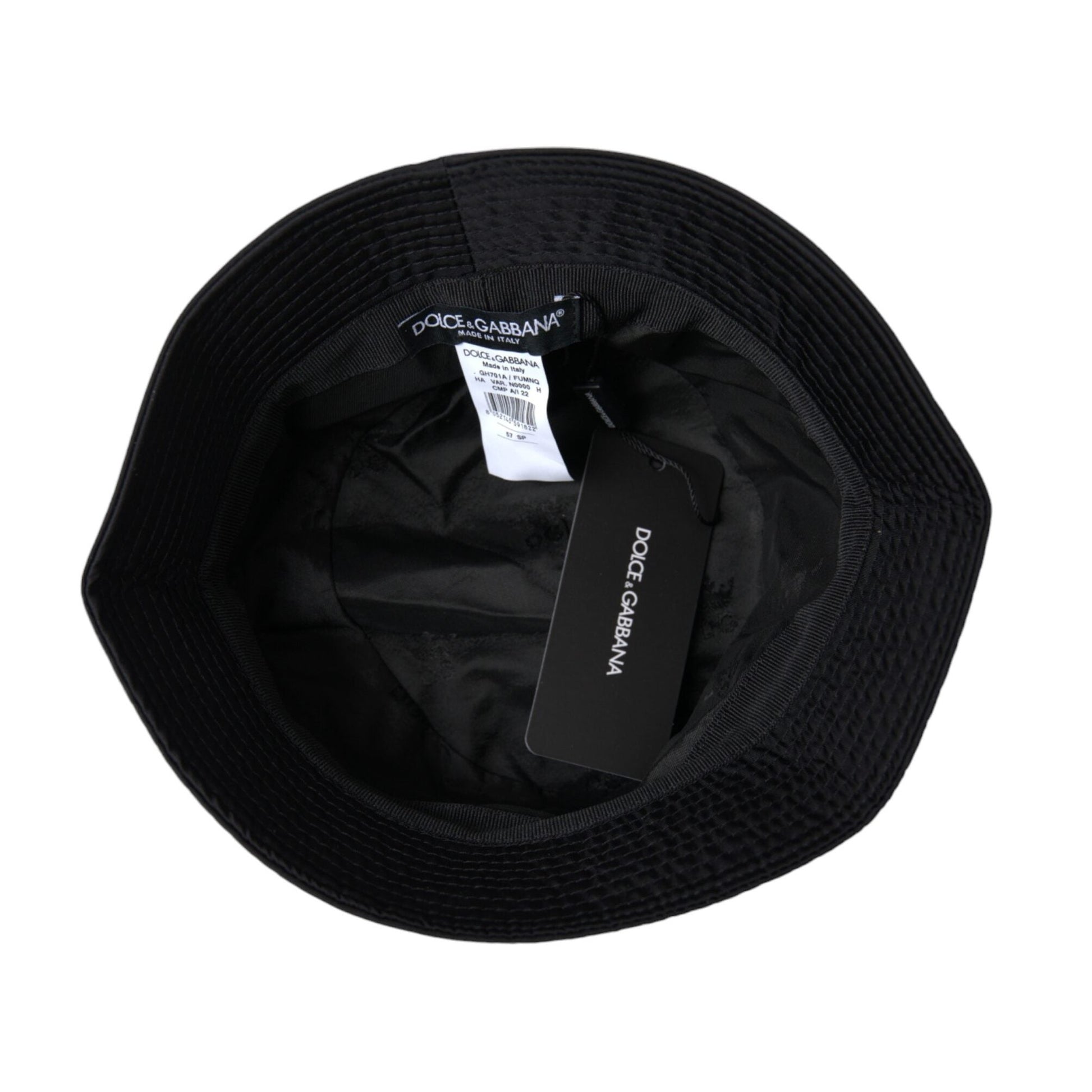 Dolce & Gabbana Black Wide Brim Cap Bucket Hat Men Dolce & Gabbana