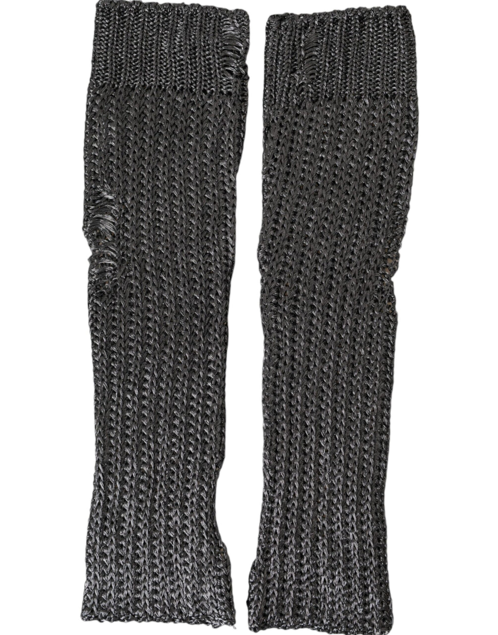 Dolce & Gabbana Gray Viscose Knitted Finger Less Gloves - Eljoys Fashion 