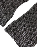 Dolce & Gabbana Gray Viscose Knitted Finger Less Gloves - Eljoys Fashion 